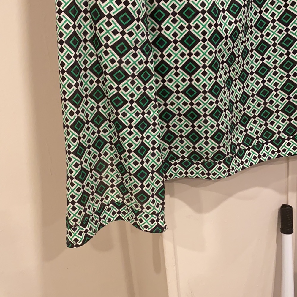 Tory Burch crop tunic logo print blouse side slit size 6 GC - Picture 6 of 16